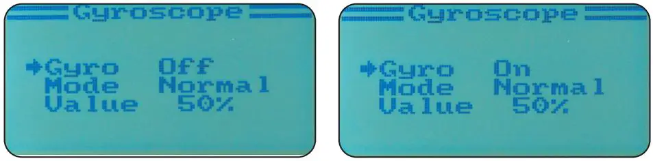 JAMARA FCX6 Pro Tel Transmitter Instructions - Gyroscope