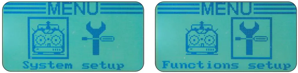 JAMARA FCX6 Pro Tel Transmitter Instructions - Main Menu