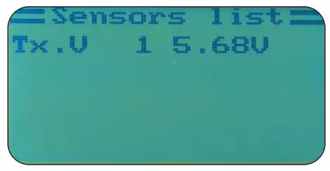 JAMARA FCX6 Pro Tel Transmitter Instructions - Sensor list