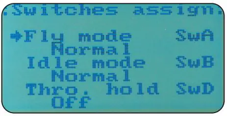 JAMARA FCX6 Pro Tel Transmitter Instructions - Switches assign