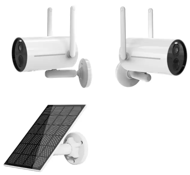 iDEACAMERA AISBVX81 F2C T03 2Mp AI Waterproof WIFI Smart Battery Camera with 3W Solar Panel-