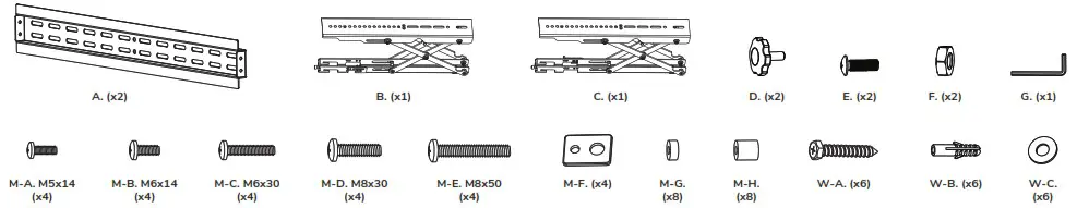 Neomounts LED VW1000BLACK Video Wall Mount - PARTS