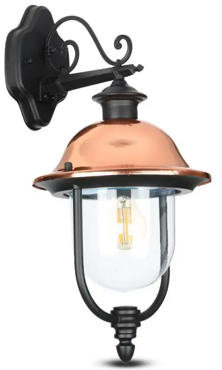 V-TAC VT-852 Garden Wall Lamp Facing Down Grafite Matt