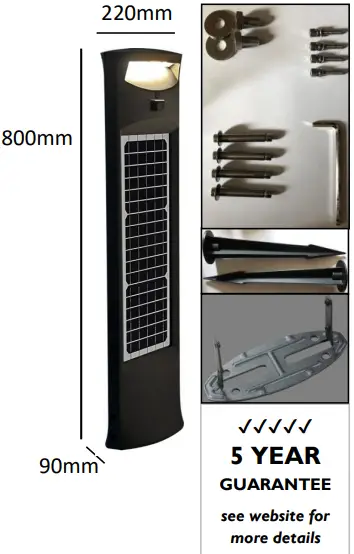 LUMENA Sol Icon Professional Two Sided PIR Solar Path Light-FIG2