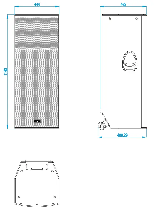 LYNX GXR 215 Powered Multipurpose Cabinet - measurements