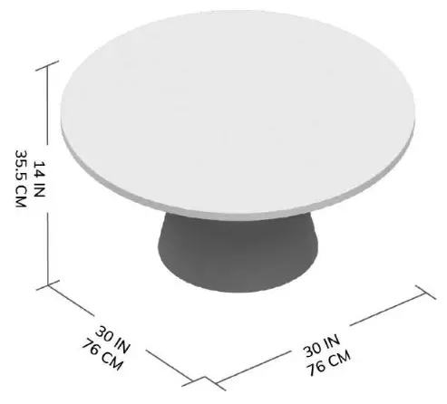 MADELEINE HOME MH TB-21017 Black Top Round Aluminium Coffee Table - overview 1