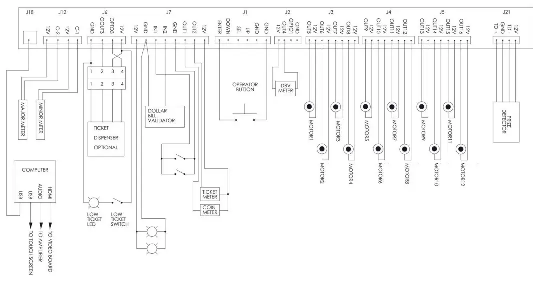 BlackOUT BO 46 1000 Arcade Game - Wiring Diagram