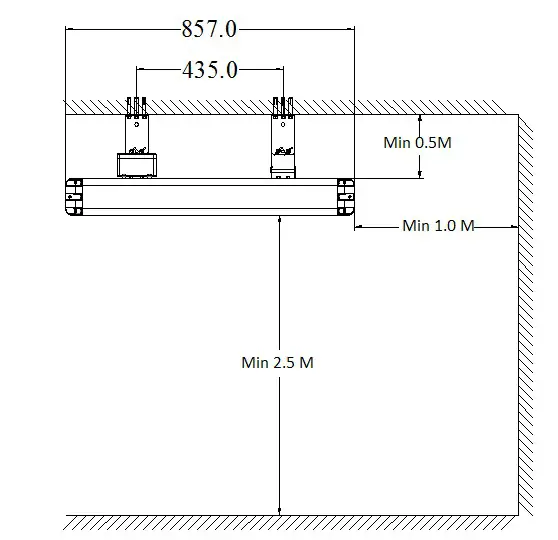 HEAT outdoors Shadow 3 and 4KW Industrial Infrared Heaters - Installation 2