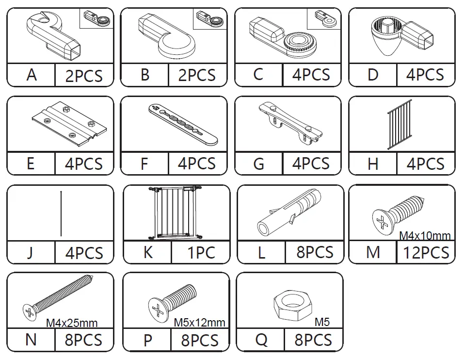 JAXSUNNY HG61S0719 Foldable Black Metal Fireplace Fence Baby Dog Safety Gate 2