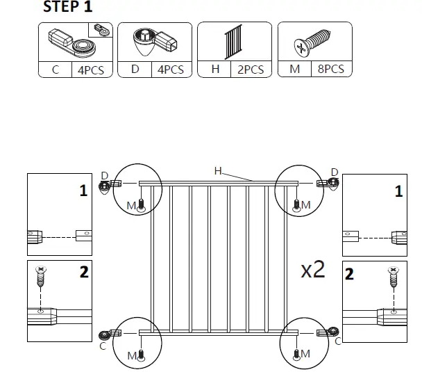 JAXSUNNY HG61S0719 Foldable Black Metal Fireplace Fence Baby Dog Safety Gate 3