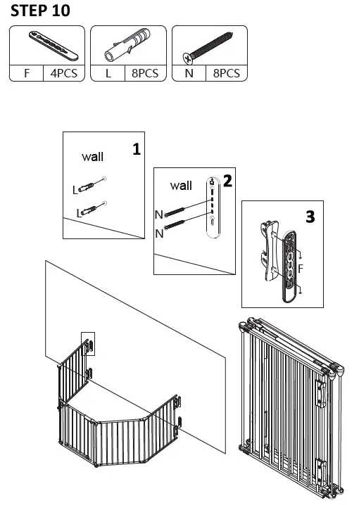 JAXSUNNY HG61S0719 Foldable Black Metal Fireplace Fence Baby Dog Safety Gate 7