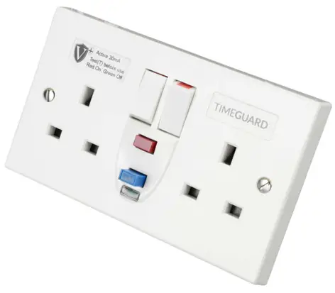 TIMEGUARD RCD05WAVN RCD Double White Socket