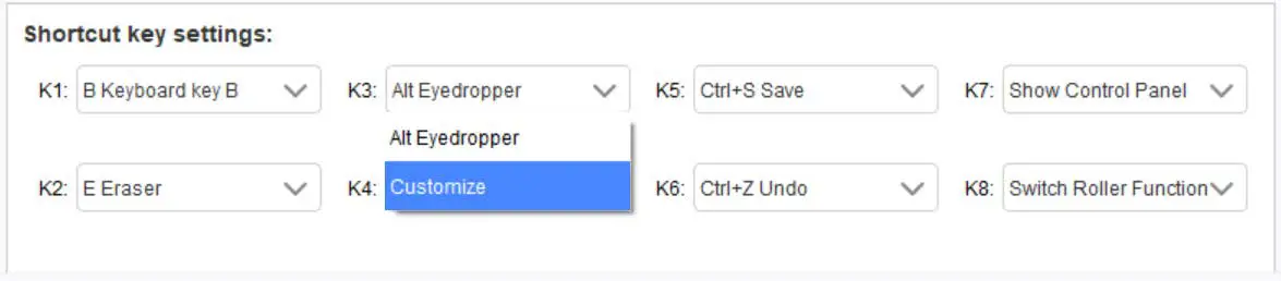customize shotcut keys
