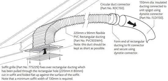 nuaire DRi-365 Whole House Positive Input Ventilation Unit - Soffit Installation
