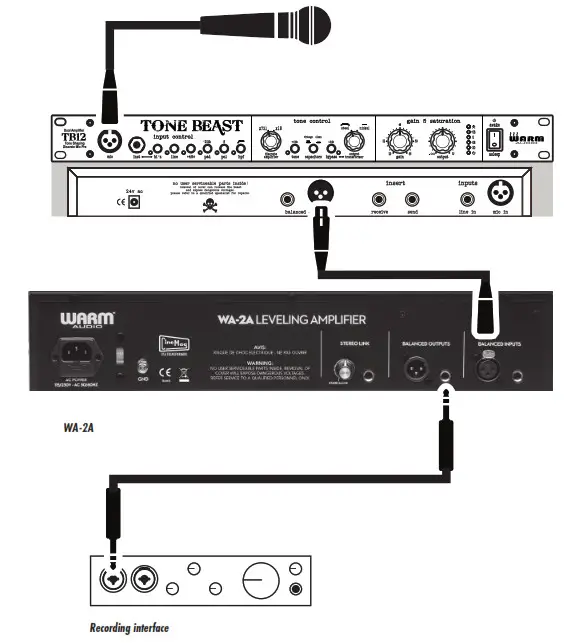 WARM WA-2A Single-Channel Optical Tube Comnpressor- HOOKUP DIAGRAMS 2