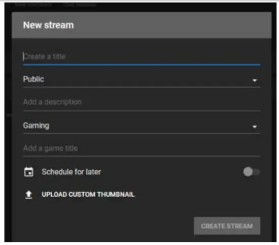 Create a live stream channel