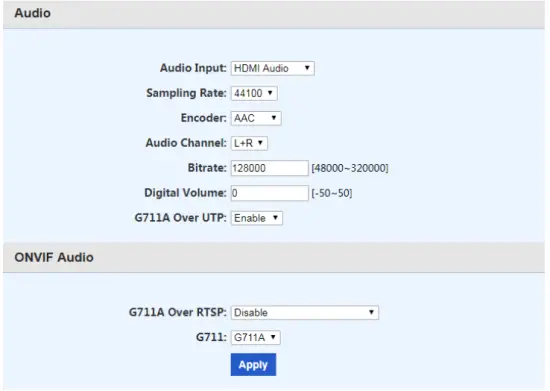 Audio Encoding Settings