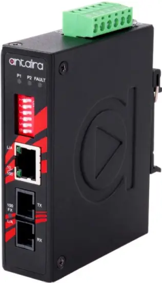 antaira IMC-C100-XX Series 10/100TX to 100FX Industrial Media Converter with SC/ST Connector