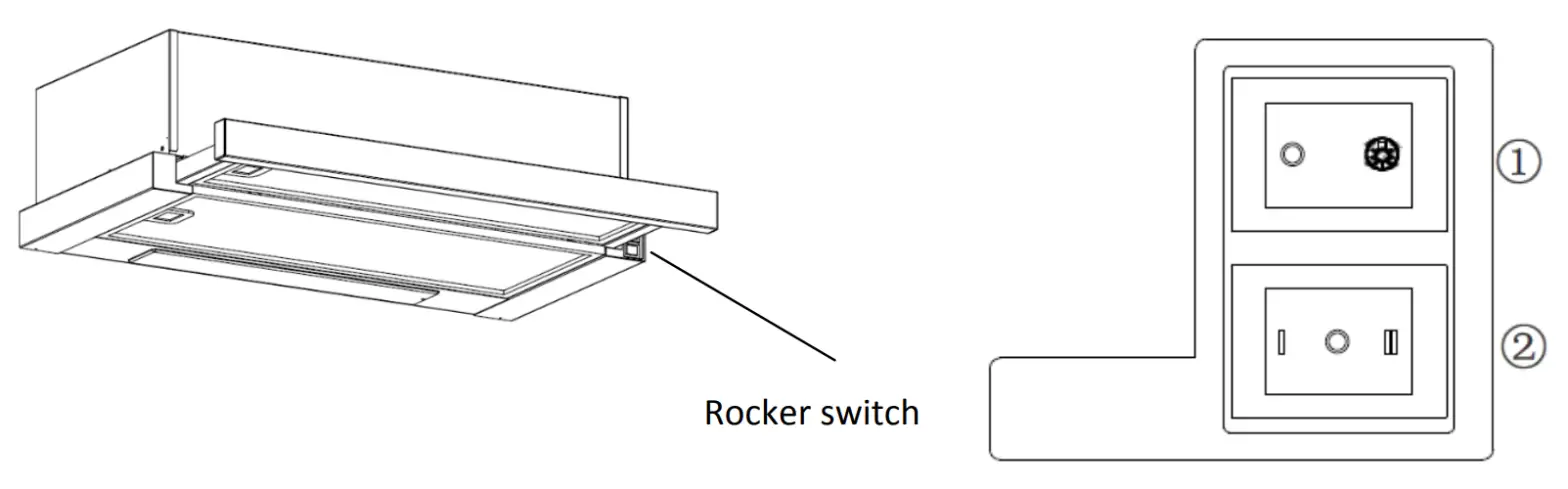 Hoover HHT6300 2X Built-in CookerHood - Rockerswitch