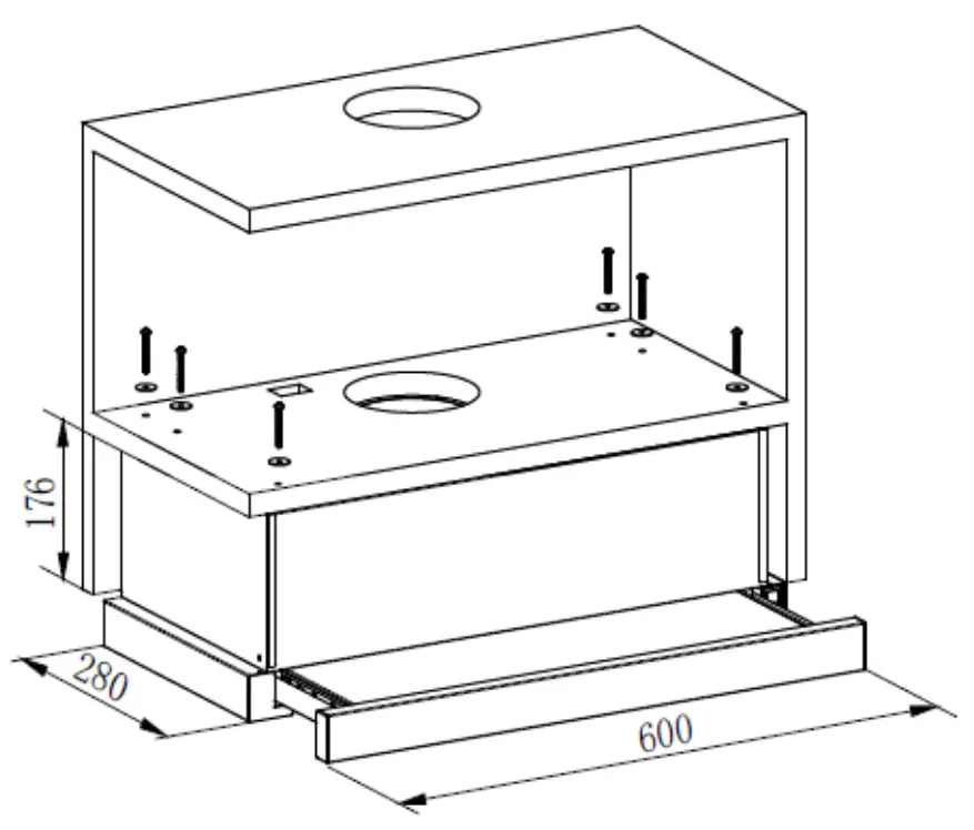 Hoover HHT6300 2X Built-in CookerHood - air outlet 2