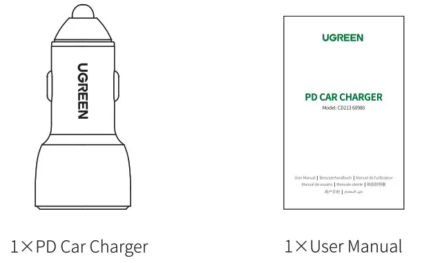 UGREEN CD213 PD Car Charger - package