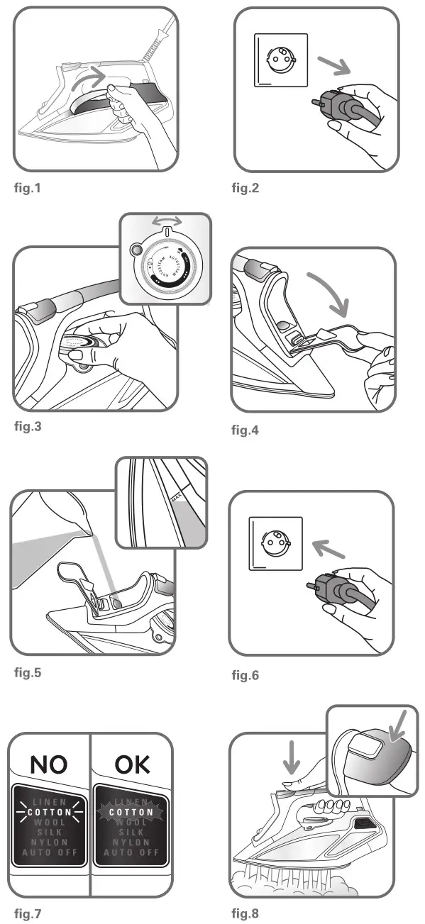ROWENTA DW9240 Iron Steam - Fig. 1-8
