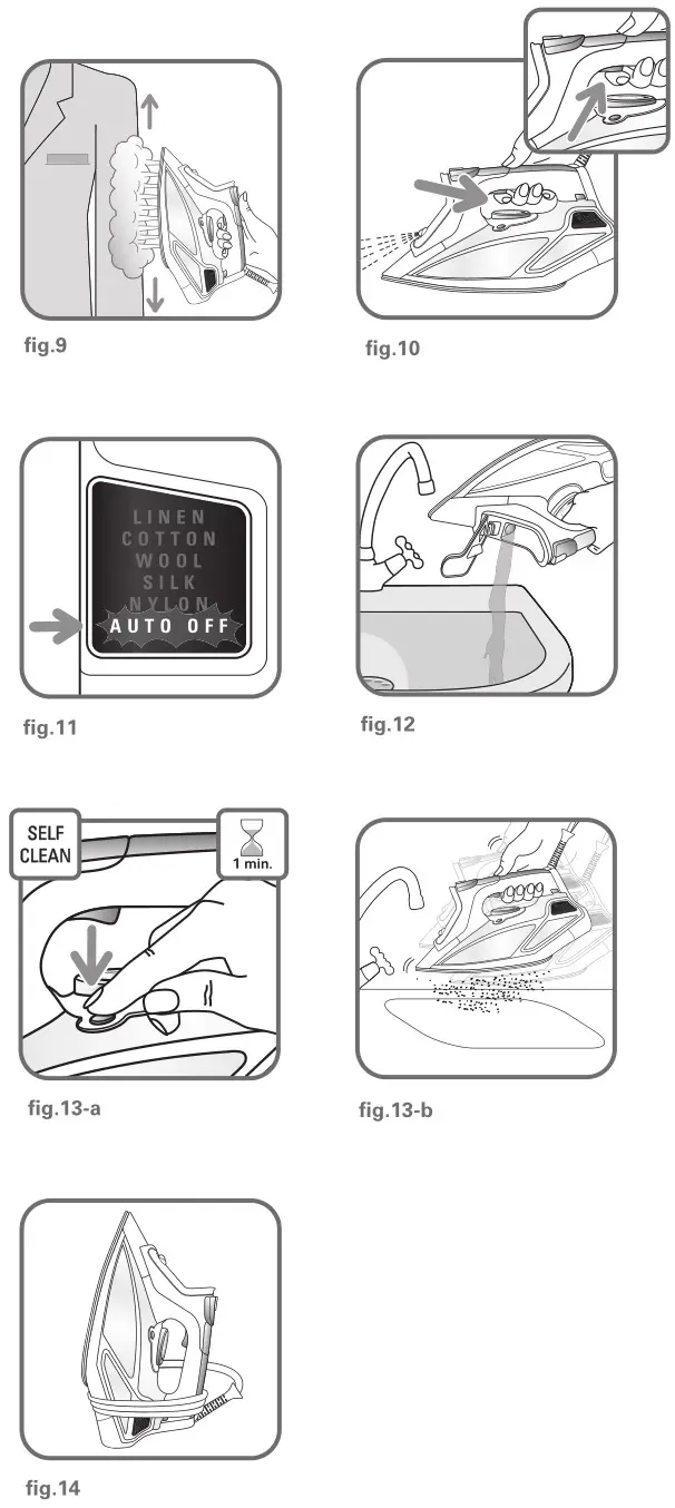 ROWENTA DW9240 Iron Steam - Fig. 9-14