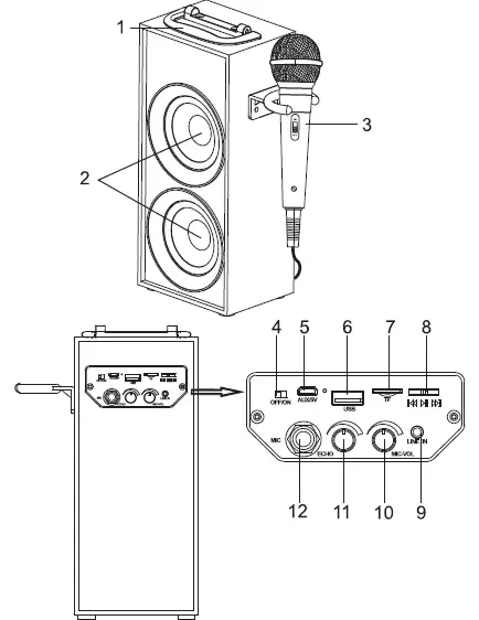 Xinyu-BTP155-Portable-Karaoke-with-Microphone-1