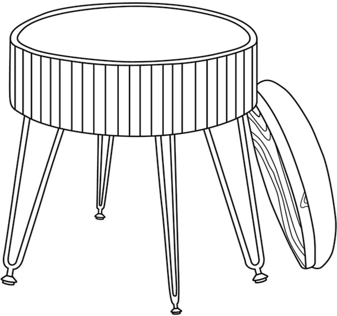 Lue Bona Jenny Series Storage Round Ottoman User Manual