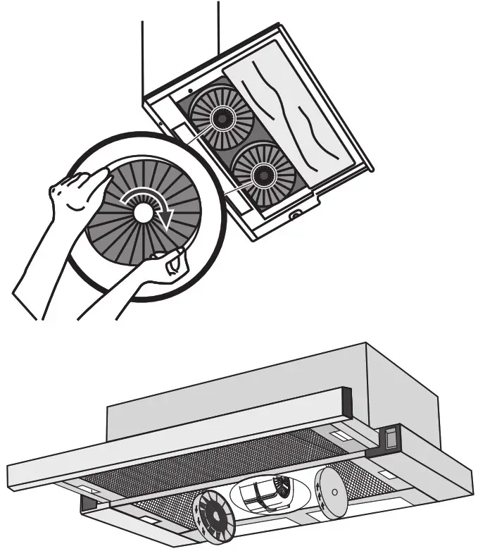 TESY SL 102 2T 60 WX Range Hood - Carbon Filter