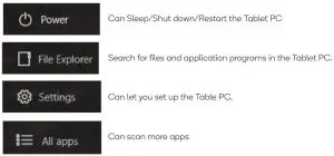 FIG 14 File Explorer, Settings, Power and All apps