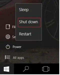 FIG 20 Sleep, Restart and Power Off
