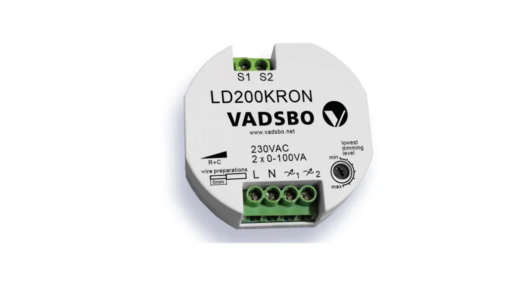 Vadsbo Ldn200kron Double Dimmer User Manual