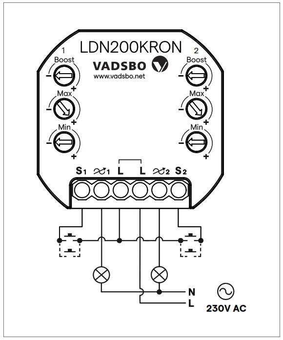 vadsbo LDN200KRON Double Dimmer - fig 1