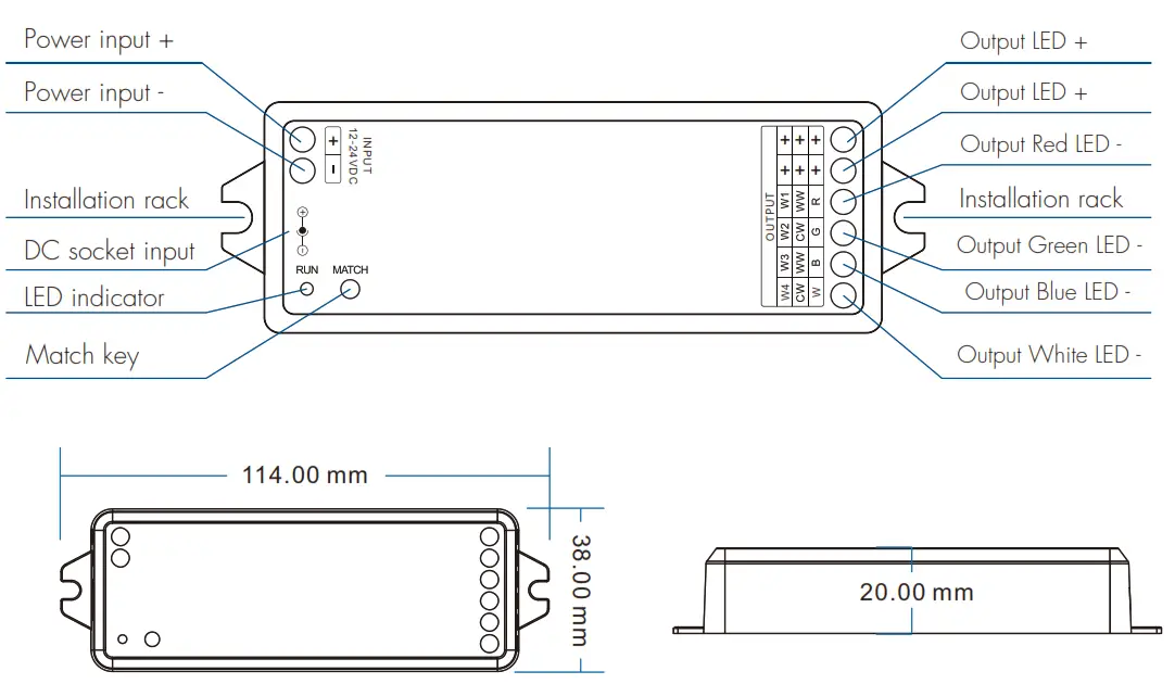 LEDLyskilder VP LED RF Controller - Mechanical Structures and Installations
