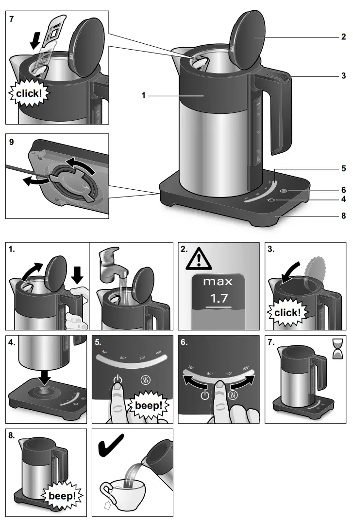 BOSCH TWK720 Cordless Electric Kettle - fig