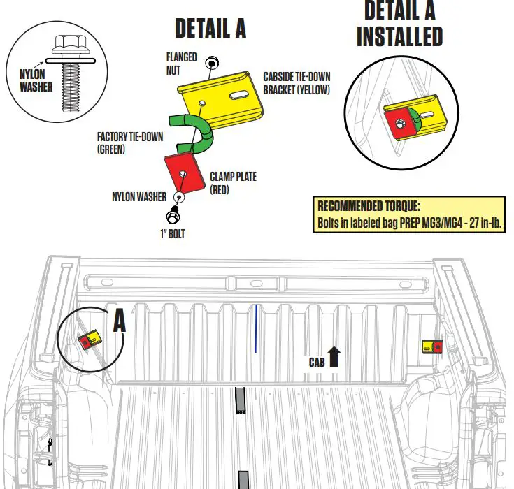 DECKED MG3 In Vehicle Storage System Instruction Manual - CABSIDE TIE-DOWNS
