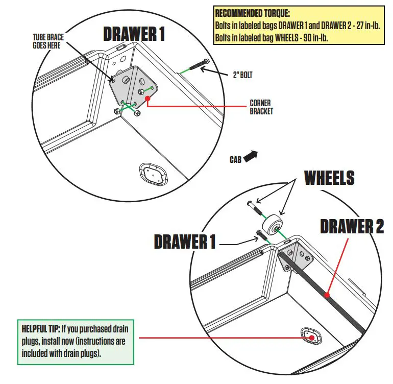 DECKED MG3 In Vehicle Storage System Instruction Manual - DRAWERS BRACKETS + WHEELS