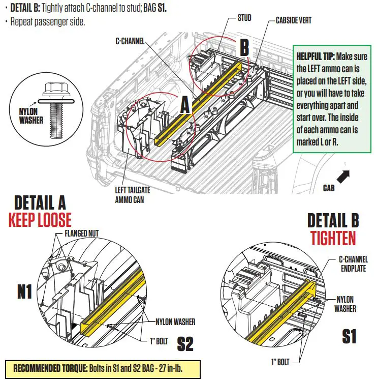 DECKED MG3 In Vehicle Storage System Instruction Manual - INSTALL C-CHANNELS