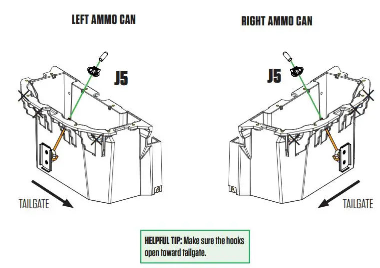 DECKED MG3 In Vehicle Storage System Instruction Manual - INSTALL J-HOOKS