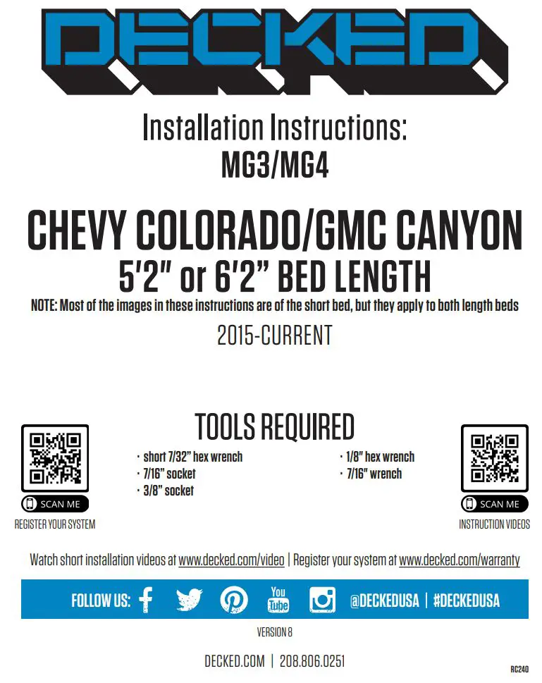 DECKED MG3 In Vehicle Storage System Instruction Manual