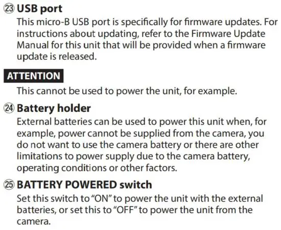 FIG 24 Names and Functions of Parts