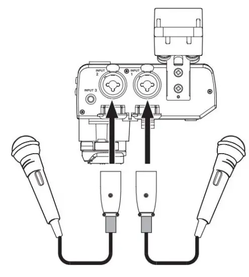 FIG 54 Connecting two mics