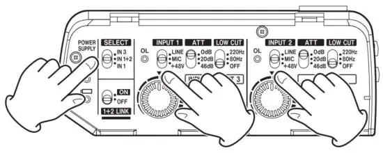 FIG 55 Connecting two mics