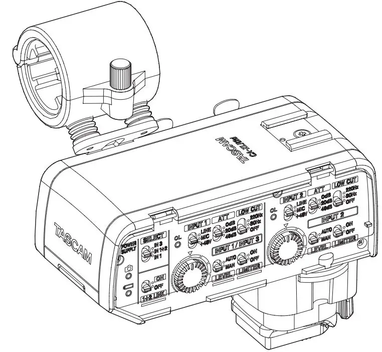 Tascam Ca-xlr2d Xlr Microphone Adapter For Mirrorless Cameras Instructions