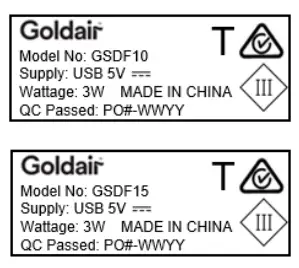 Goldair GSDF15 10cm USB Desk Fan-fig2
