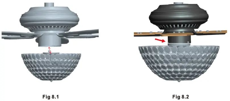 CARRO ADC525DL1 5 Blade Crystal Ceiling Fan-12