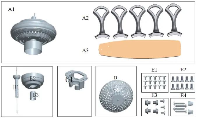 CARRO ADC525DL1 5 Blade Crystal Ceiling Fan-4