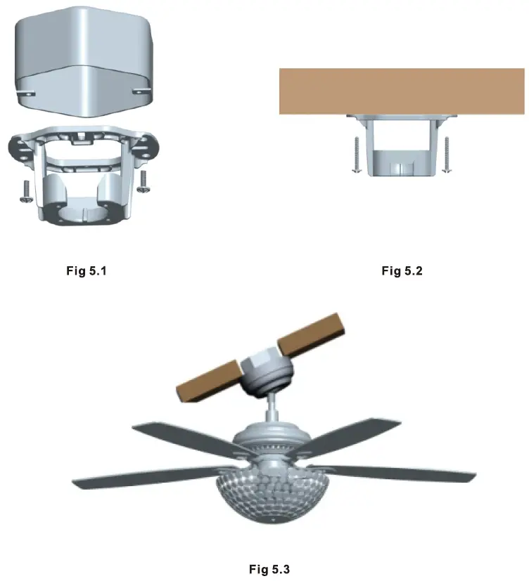 CARRO ADC525DL1 5 Blade Crystal Ceiling Fan-9