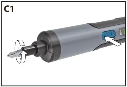 FERREX 702812 AU 3 6V Li ion Screwdriver Set - Operation 1